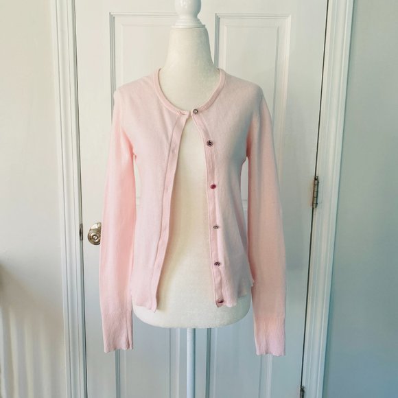 Angora Blend Perfect Fit Cardigan with Multicolor Rhinestone Buttons (size S) - Picture 2 of 12